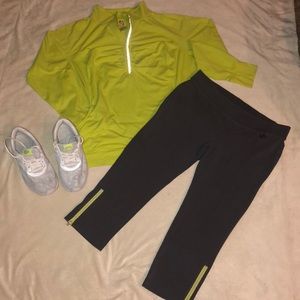 3/4 zip dry wick reflective EUC LB work out too